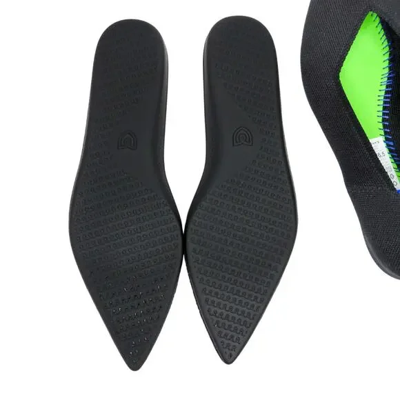 Rothy's The Point II Black Flats Pointed Toe In Love Insole Ballet Flats 6.5 - Picture 9 of 13